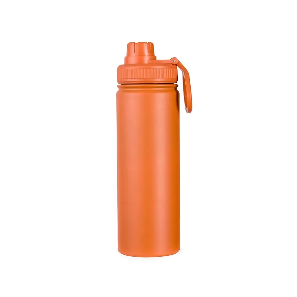 Garrafa Inox 750ml Pintura Eletrostática personalizada laranja