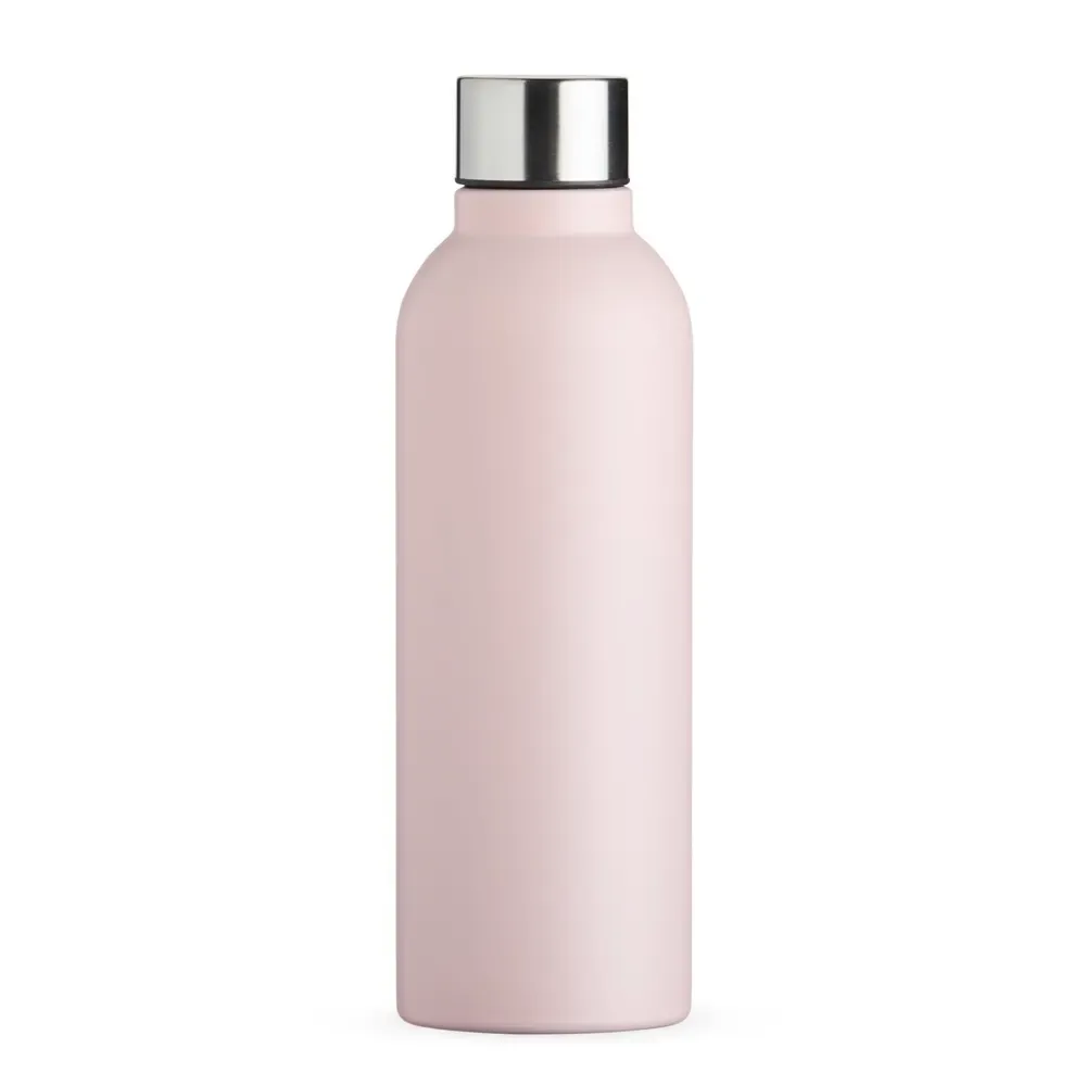 Garrafa inox 800ml acabamento fosco personalizada rosa claro