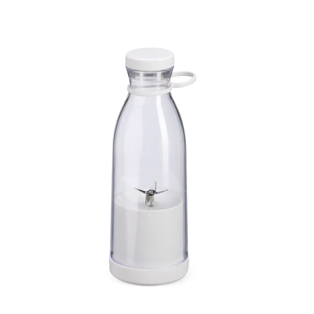 Garrafa Plástica com Misturador 380ml Lâmina por Botão personalizada branca