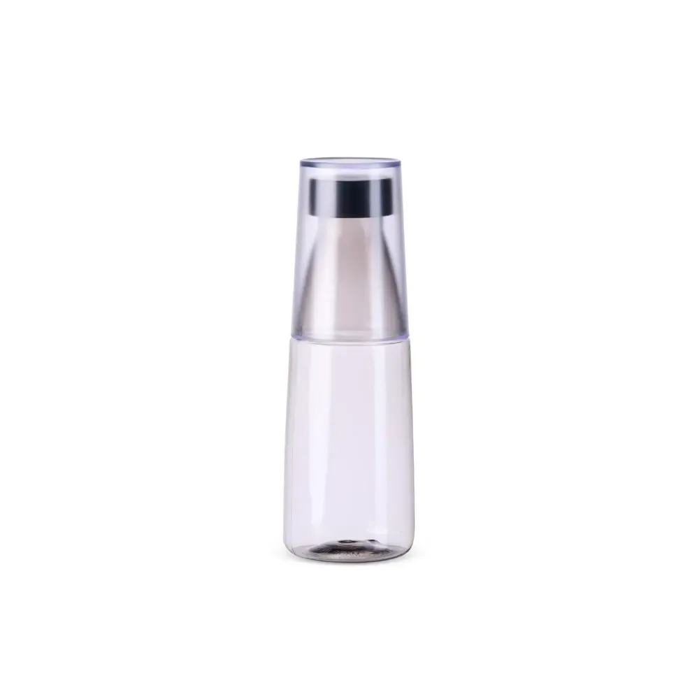 Garrafa Plástica 2 em 1 550ml com Copo Integrado personalizada fumê