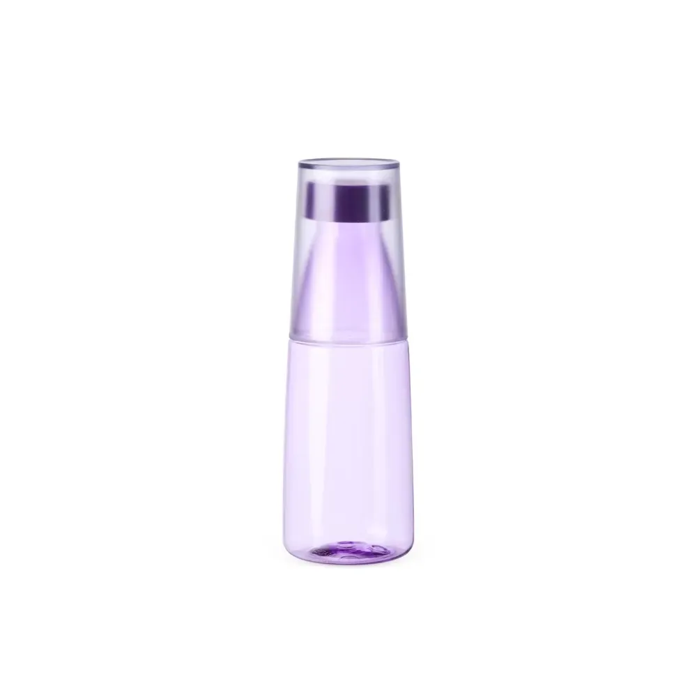 Garrafa Plástica 2 em 1 550ml com Copo Integrado personalizada roxa