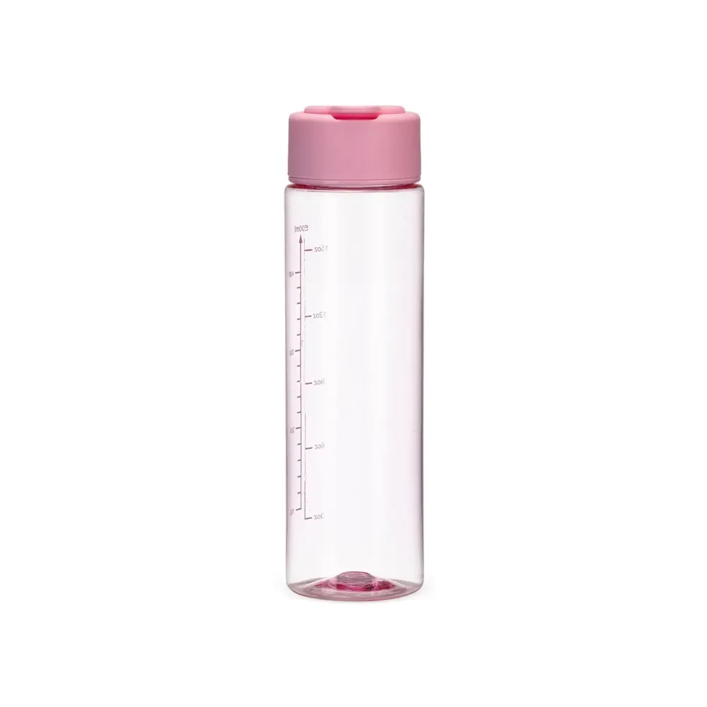Garrafa Plástica 500ml com Alça Retrátil personalizada rosa