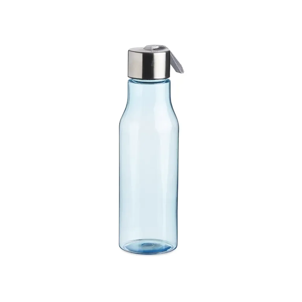 Garrafa plástica 600ml alça de nylon personalizada azul claro