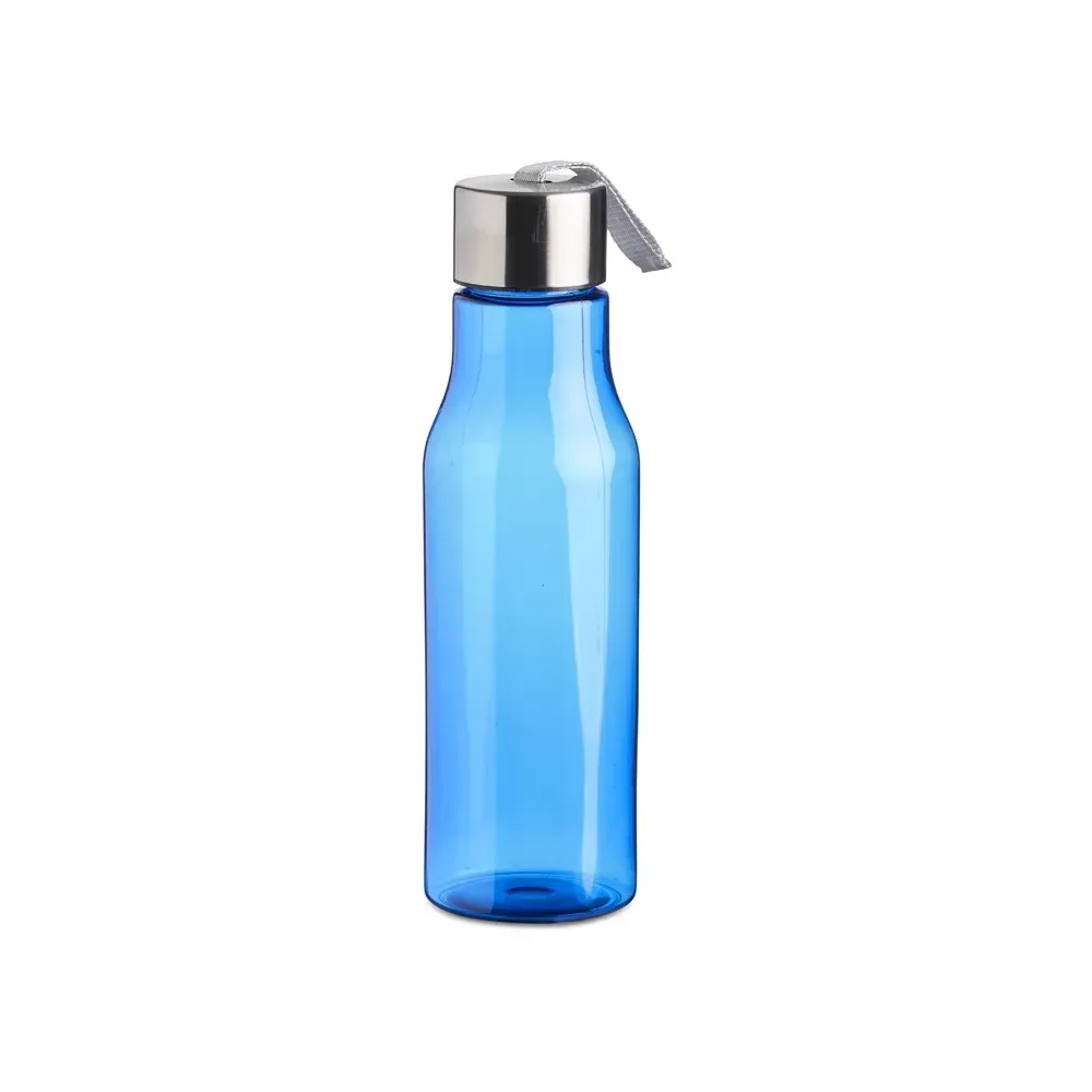 Garrafa plástica 600ml alça de nylon personalizada azul escuro