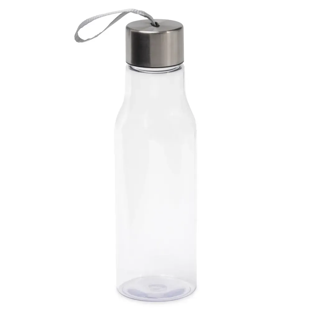 Garrafa plástica 600ml alça de nylon personalizada transparente