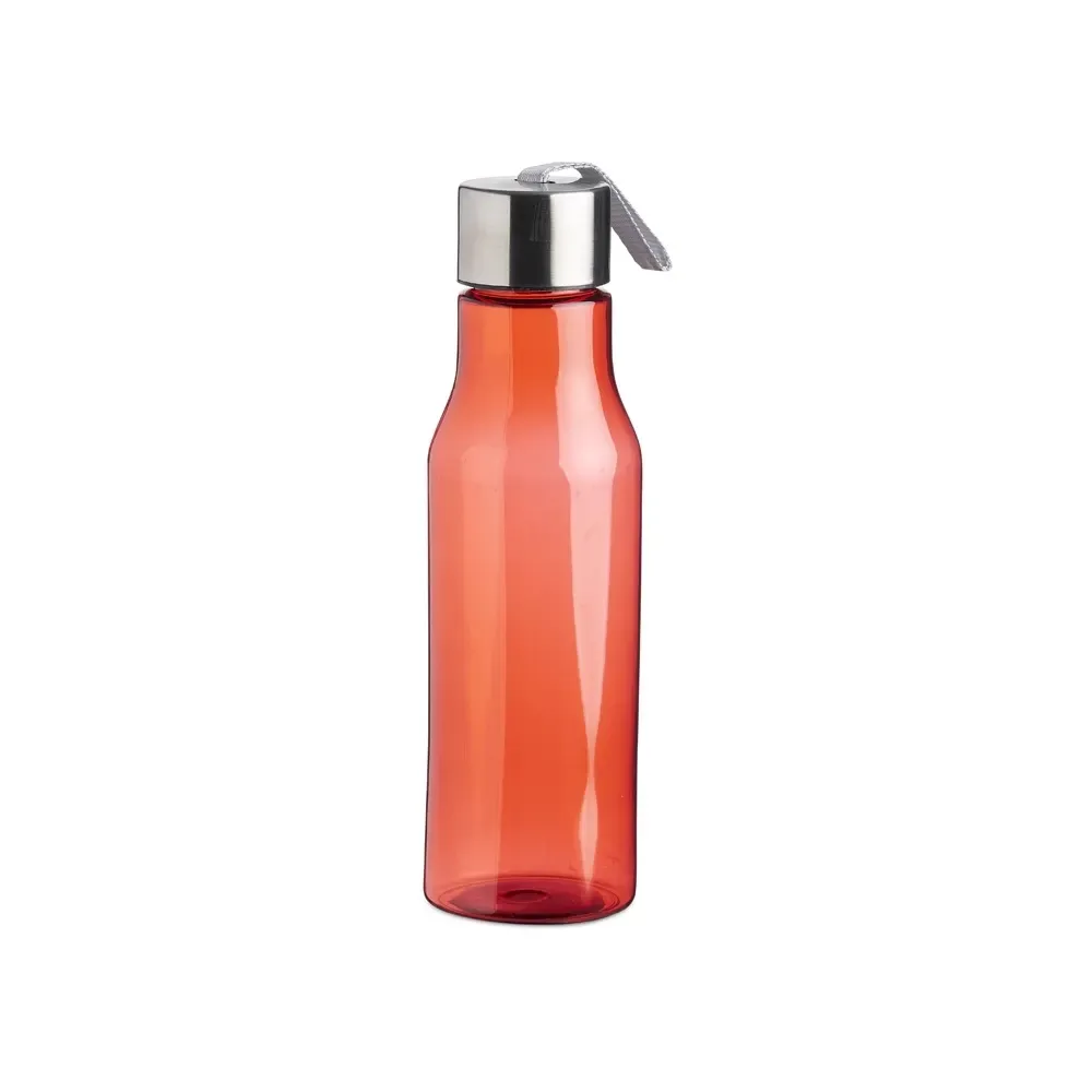 Garrafa plástica 600ml alça de nylon personalizada vermelha