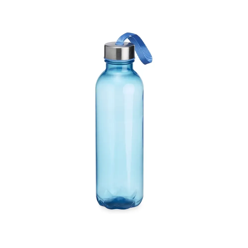 Garrafa plástica 650ml azul com tampa de alumínio personalizada