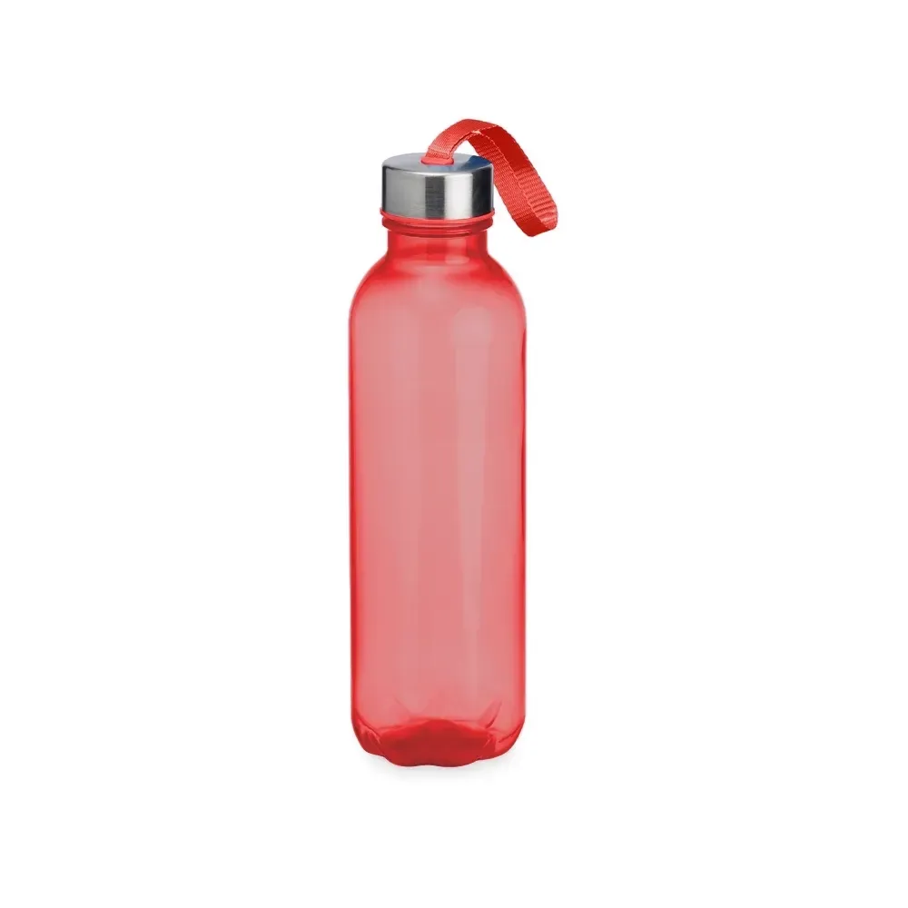 Garrafa plástica 650ml vermelha com tampa de alumínio personalizada