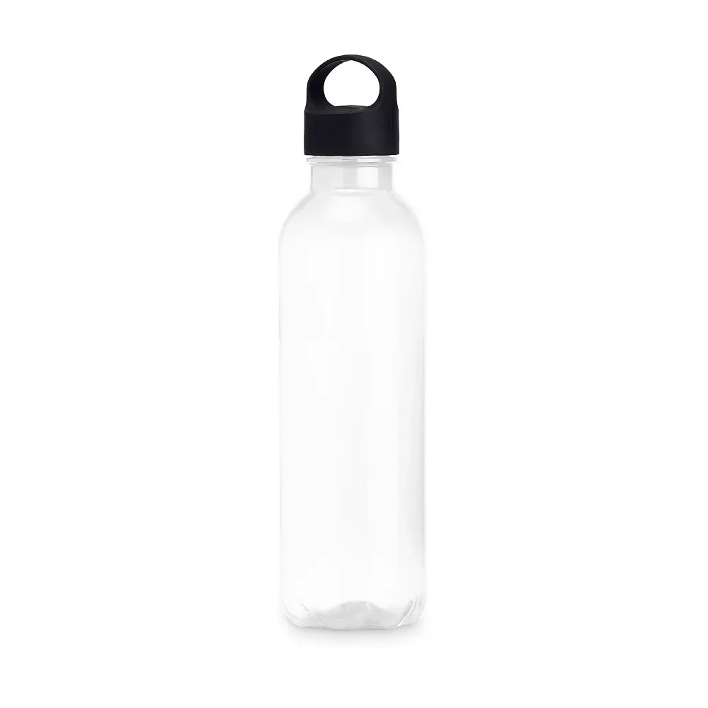 Garrafa plástica 650ml transparente com tampa plástica e alça personalizada