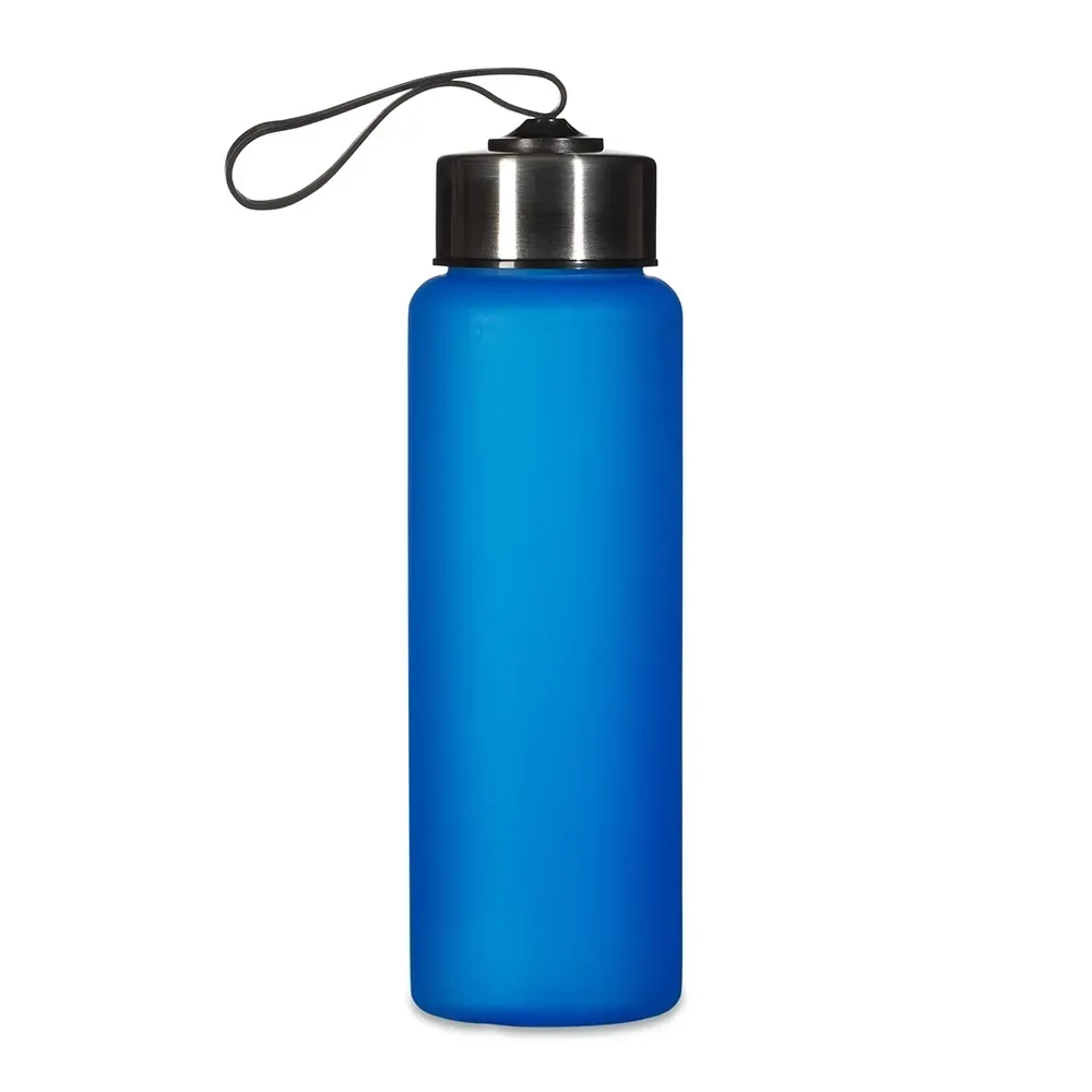 Garrafa Plástica 680ml com Alça Elástica personalizada azul
