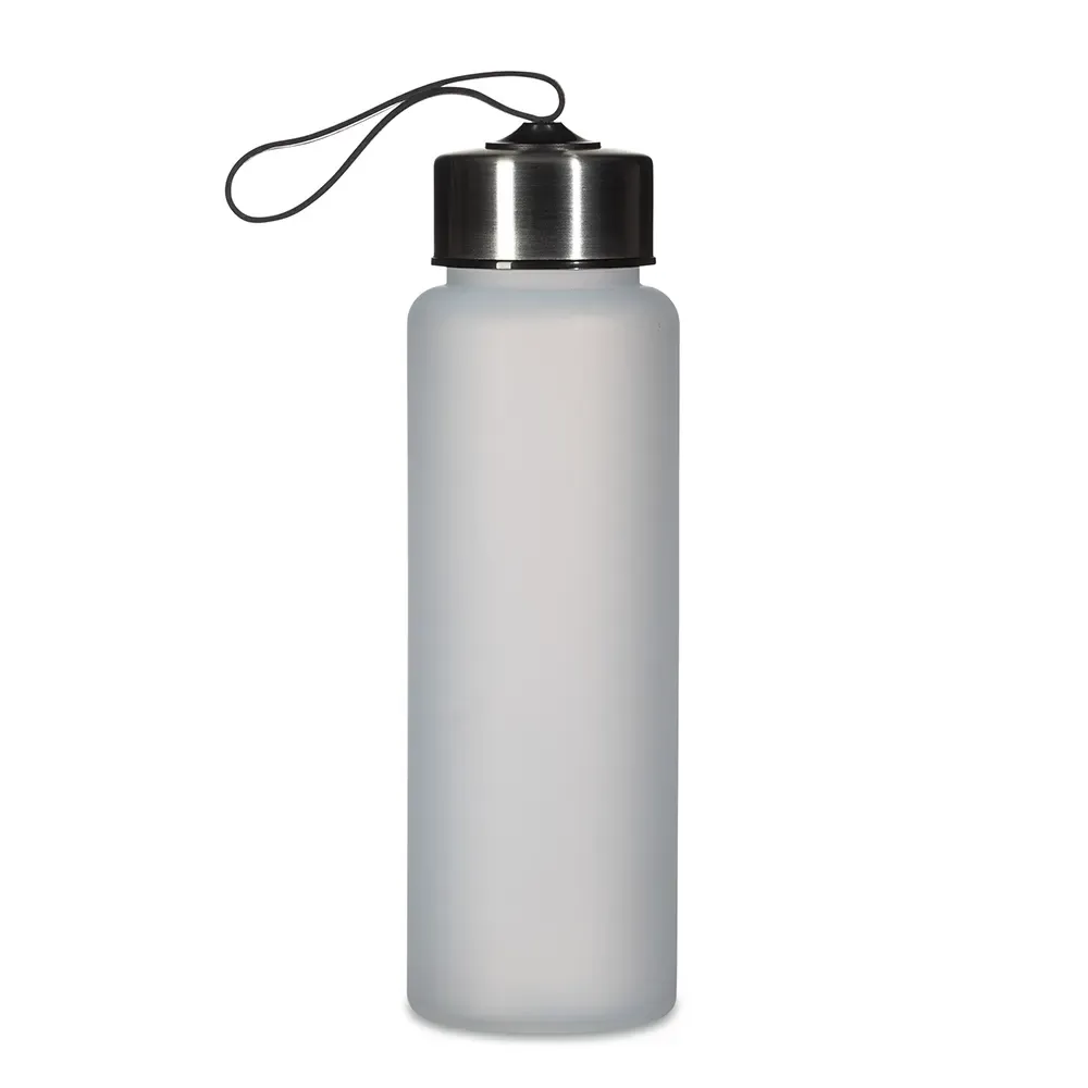 Garrafa Plástica 680ml com Alça Elástica personalizada branca