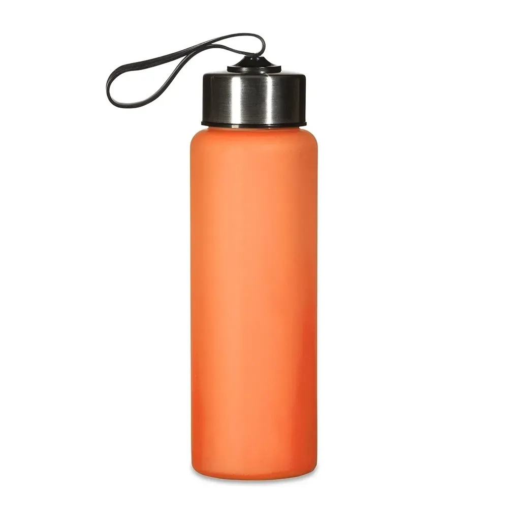 Garrafa Plástica 680ml com Alça Elástica personalizada laranja