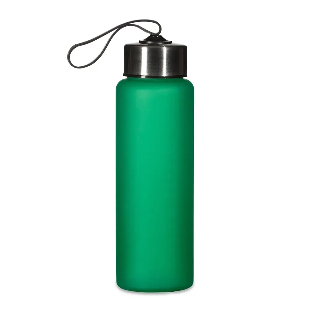 Garrafa Plástica 680ml com Alça Elástica personalizada verde