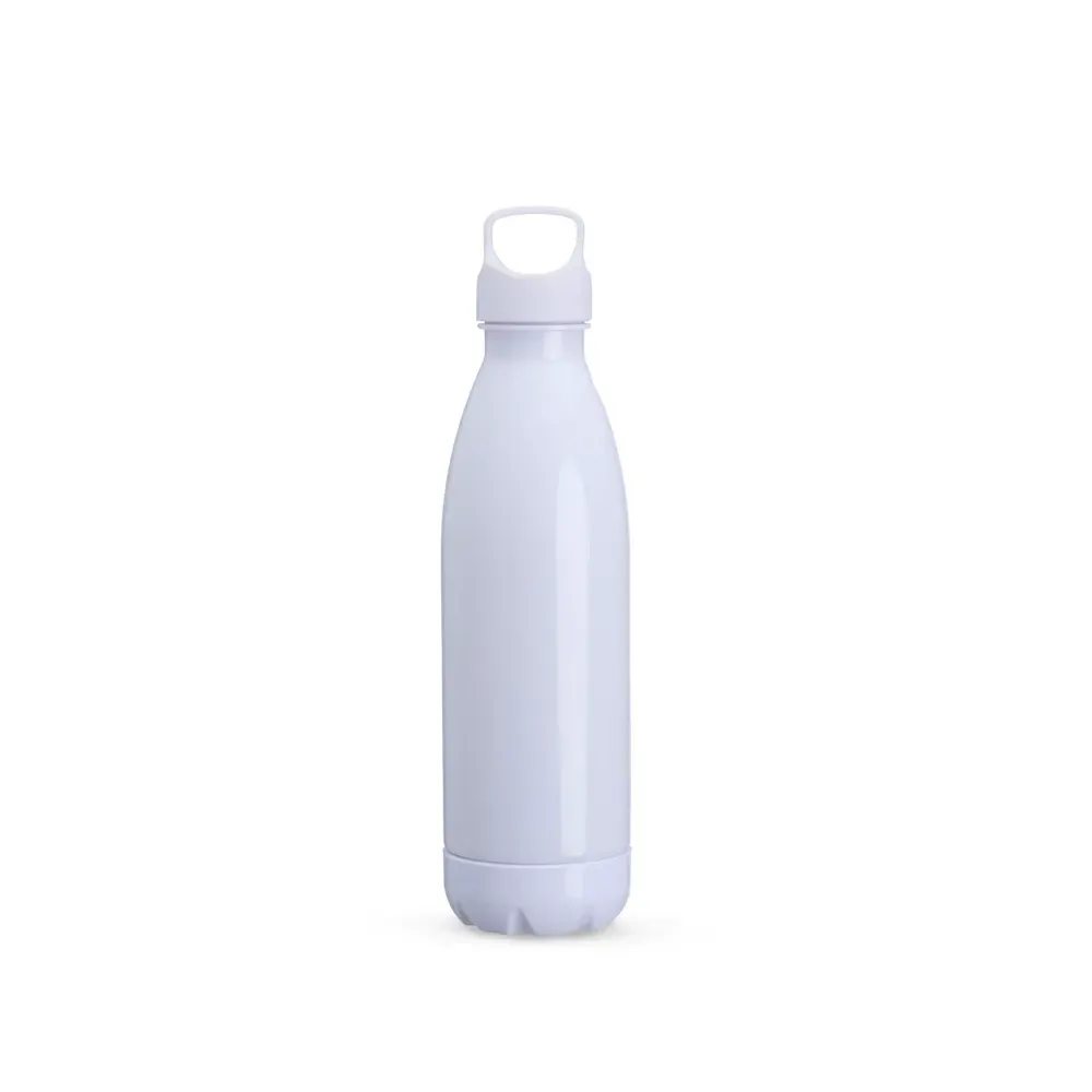 Garrafa Plástica 680ml Cores Opacas Fundo Removível personalizada branca