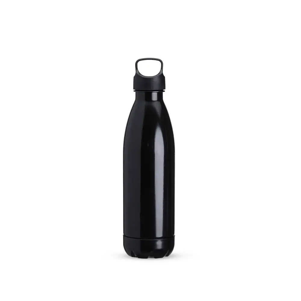 Garrafa Plástica 680ml Cores Opacas Fundo Removível personalizada preta