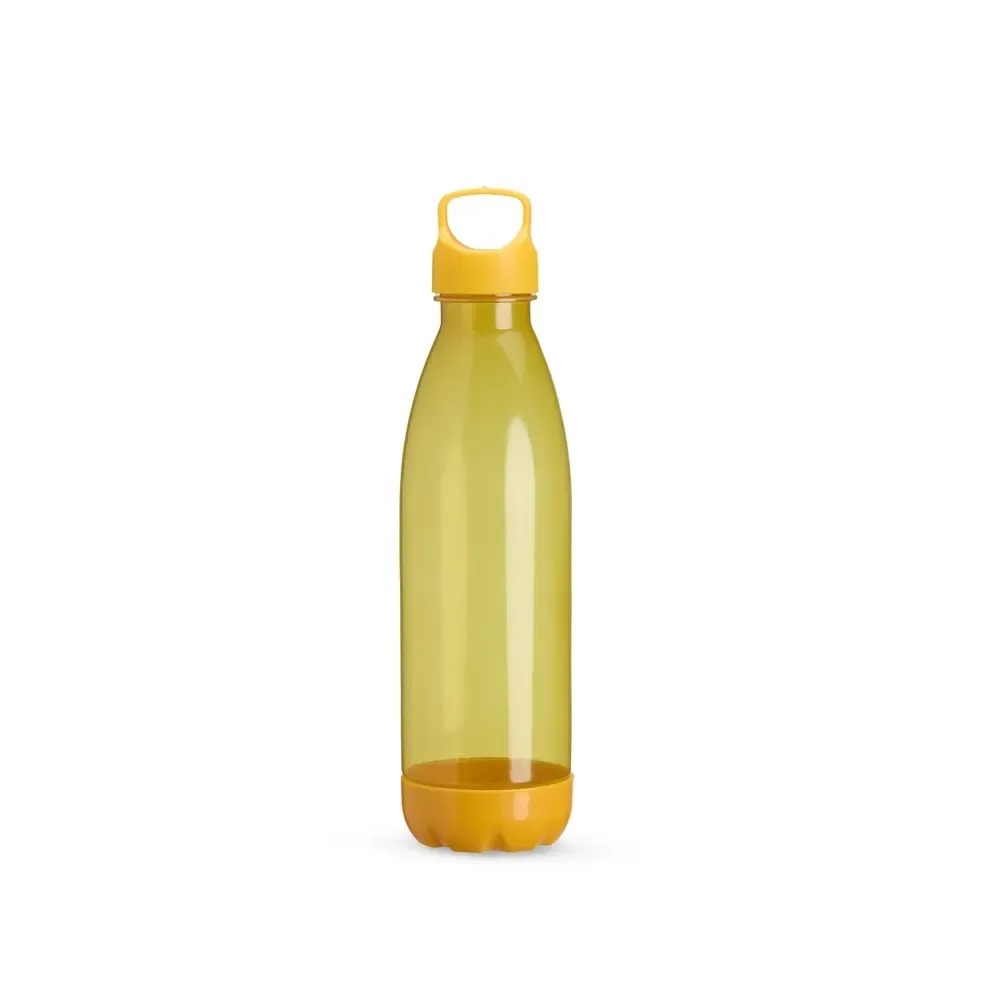 Garrafa Plástica Translúcida 680ml Fundo Removível personalizada amarela
