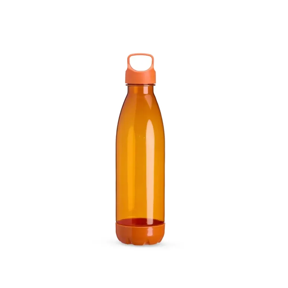 Garrafa Plástica Translúcida 680ml Fundo Removível personalizada laranja