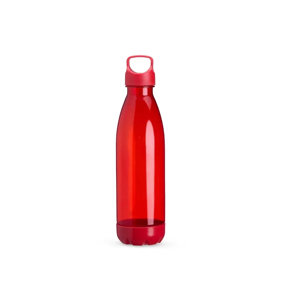 Garrafa Plástica Translúcida 680ml Fundo Removível personalizada vermelha