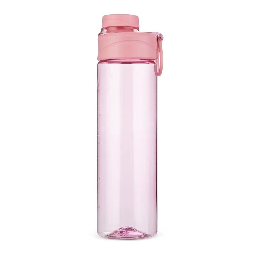 Garrafa Plástica 700ml com Anel de Vedação rosa claro