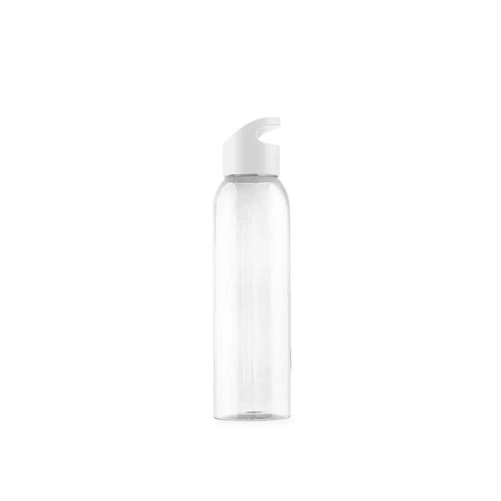 Garrafa Plástica 700ml personalizada branca com marcação de volume