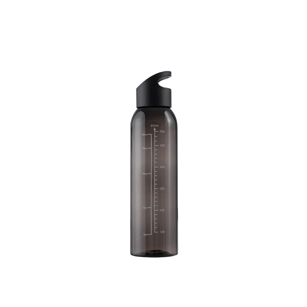 Garrafa Plástica 700ml personalizada preta com marcação de volume