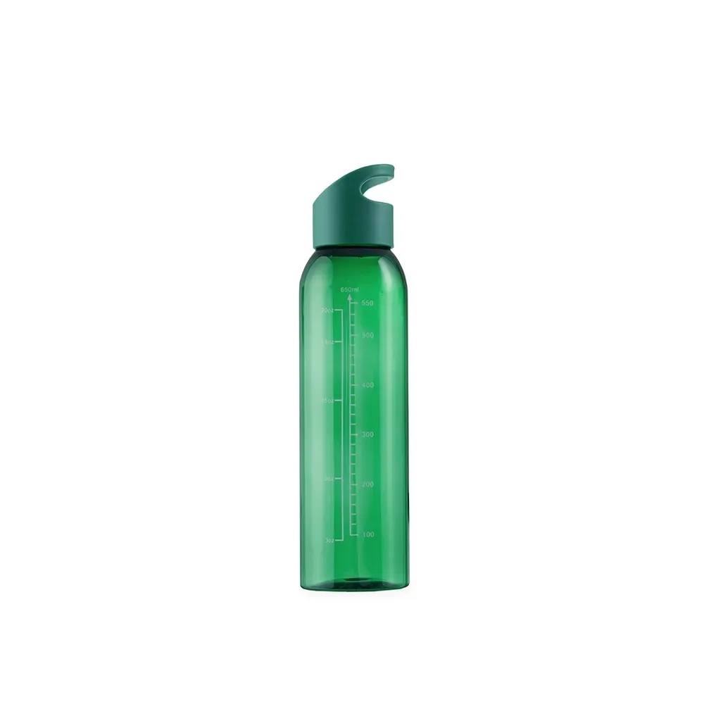 Garrafa Plástica 700ml personalizada verde com marcação de volume