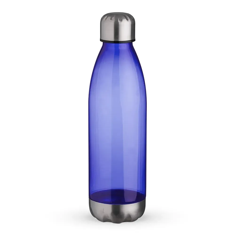 Garrafa plástica 700ml translúcida personalizada azul