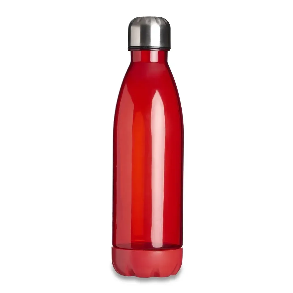 Garrafa Plástica 700ml Translúcida Base Leitosa vermelha