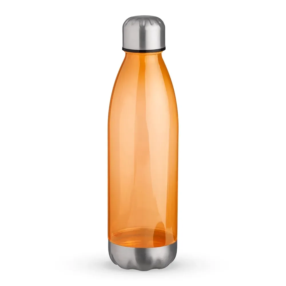 Garrafa plástica 700ml translúcida personalizada laranja