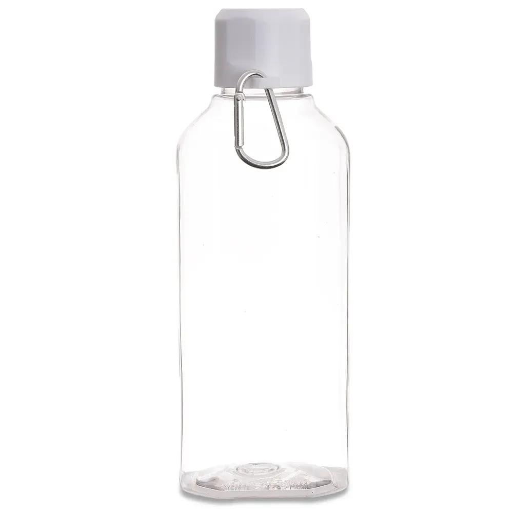 Garrafa plástica 730ml com mosquetão personalizada branca