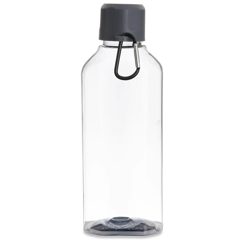 Garrafa plástica 730ml com mosquetão personalizada cinza
