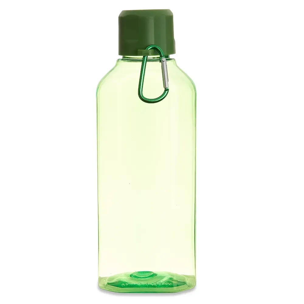 Garrafa plástica 730ml com mosquetão personalizada verde