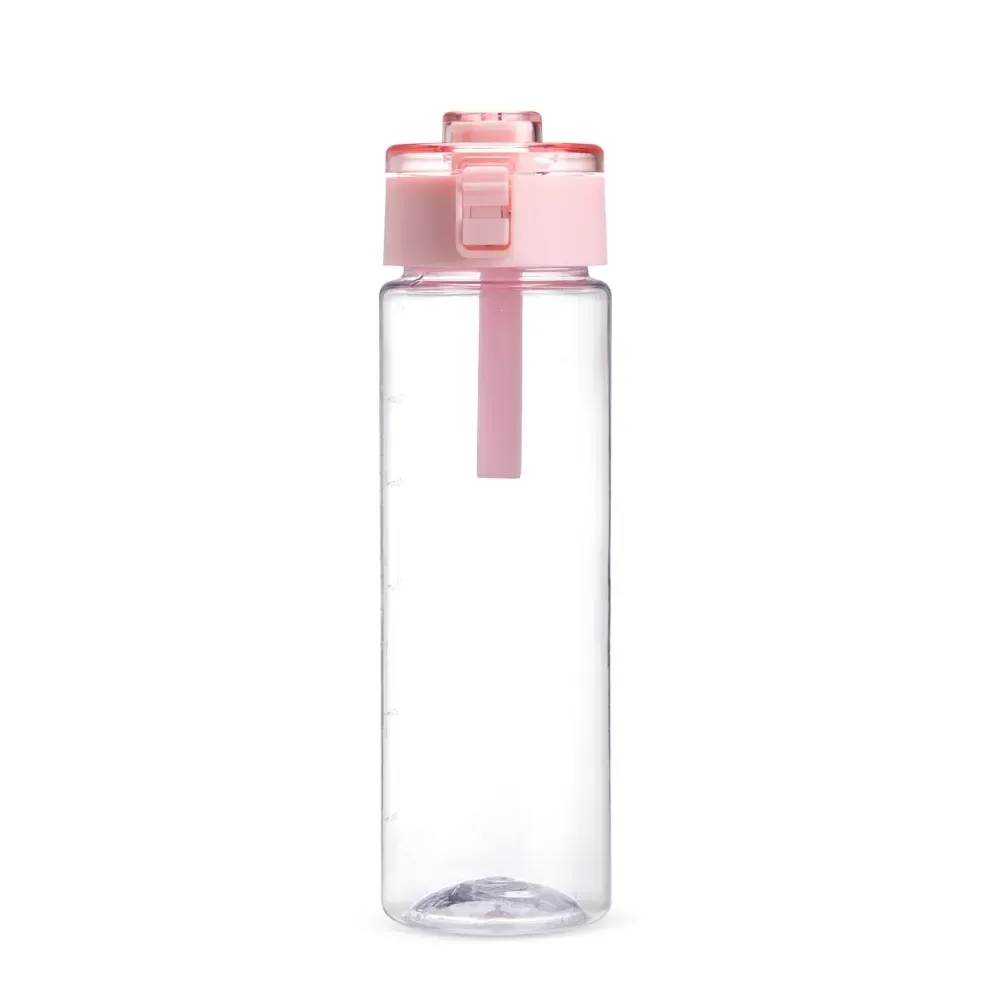 Garrafa Plástica 750ml Livre de BPA Alça de Silicone rosa