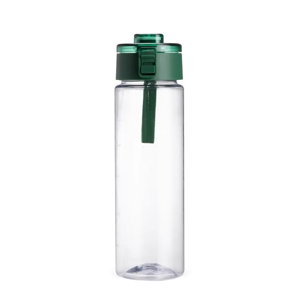 Garrafa Plástica 750ml Livre de BPA Alça de Silicone verde escuro