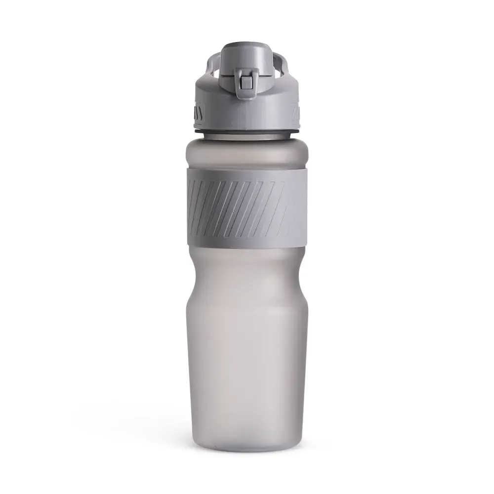 Garrafa plástica 750ml luva emborrachada personalizada cinza