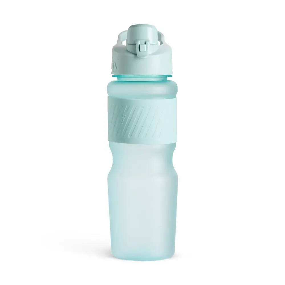 Garrafa plástica 750ml luva emborrachada personalizada verde claro