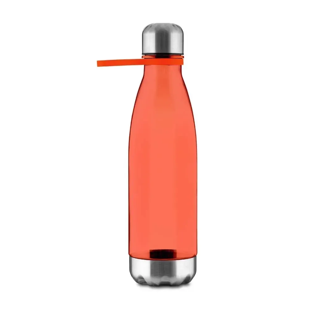 Garrafa rPET 700ml Base Metálica personalizada laranja