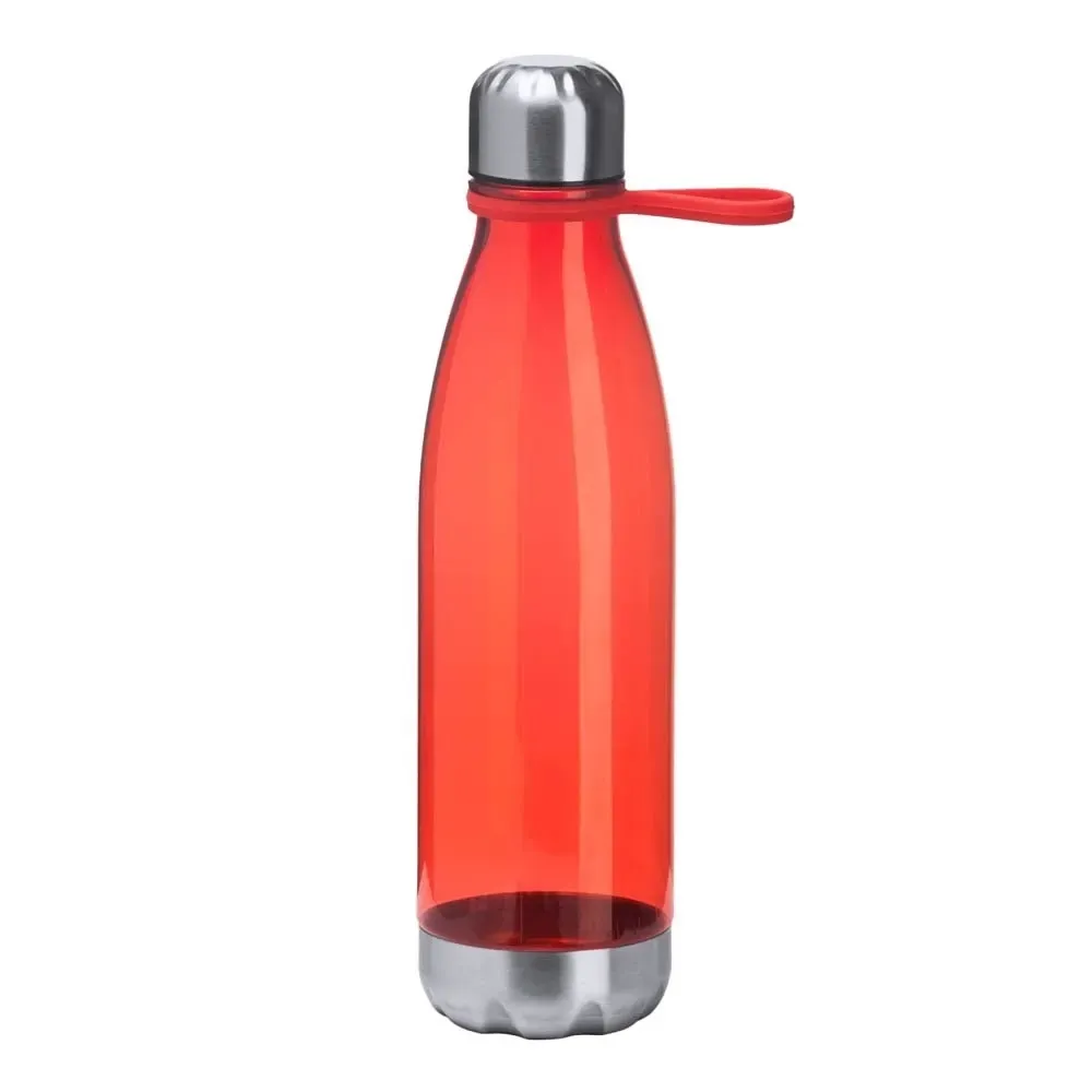 Garrafa rPET 700ml Base Metálica personalizada vermelha