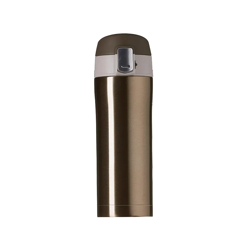 Garrafa Térmica 320ml Colorida com Trava Lateral personalizada bronze