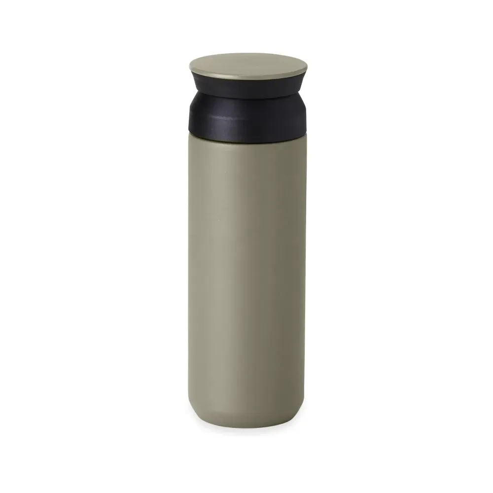 Garrafa Térmica 470ml personalizada cinza com compartimento multiuso