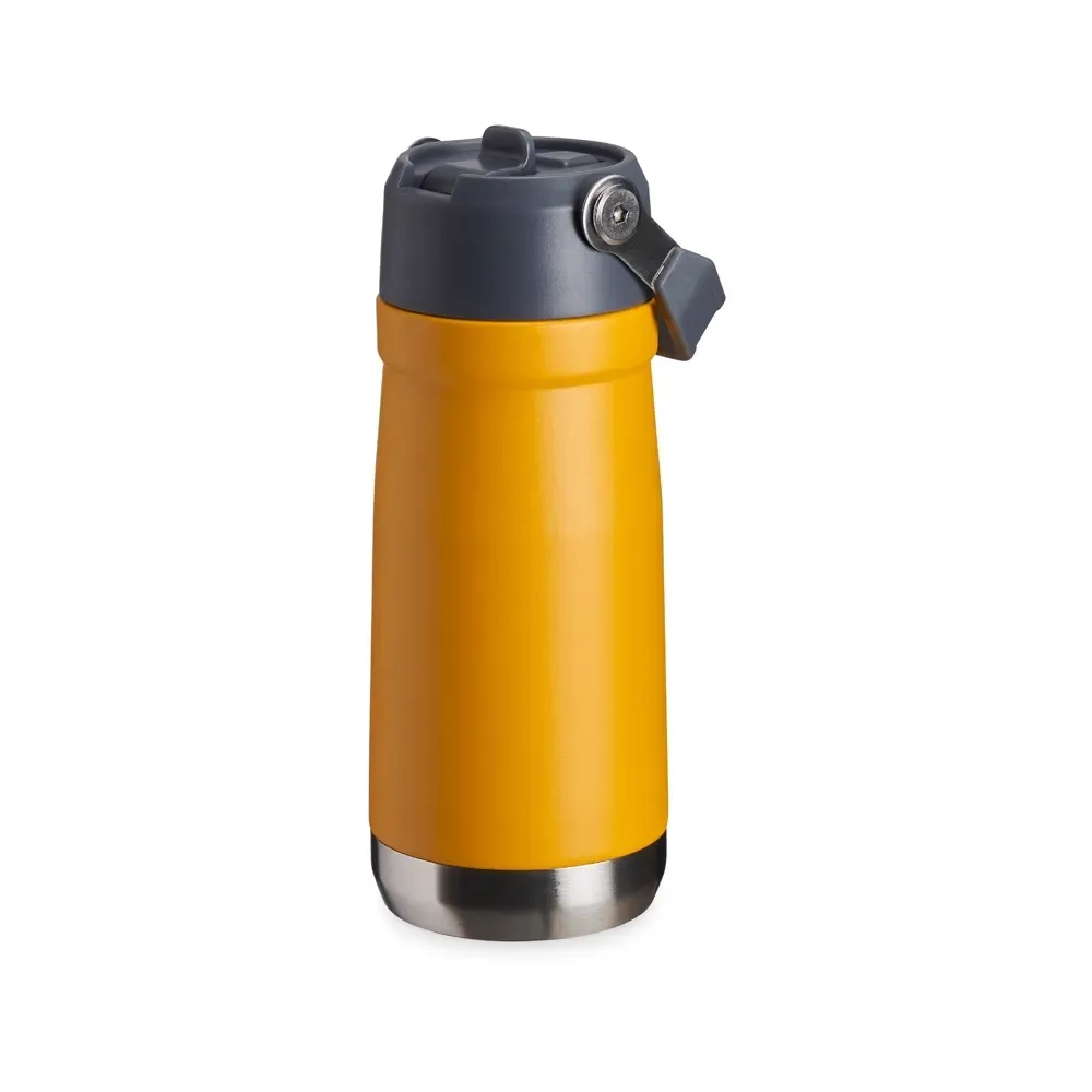 Garrafa Térmica 550ml personalizada amarela com bico flip