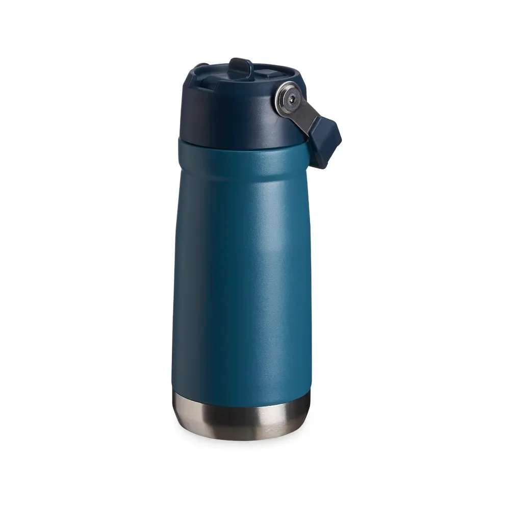 Garrafa Térmica 550ml personalizada azul com bico flip