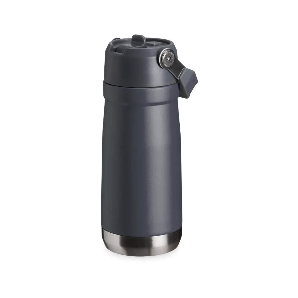 Garrafa Térmica 550ml personalizada cinza com bico flip