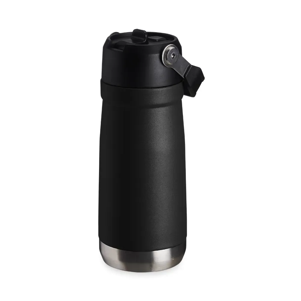 Garrafa Térmica 550ml personalizada preta com bico flip
