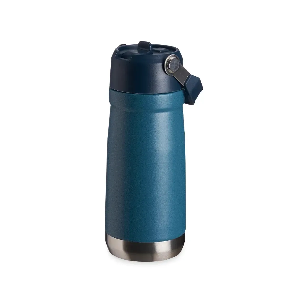 Garrafa Térmica 550ml personalizada leve azul com bico flip