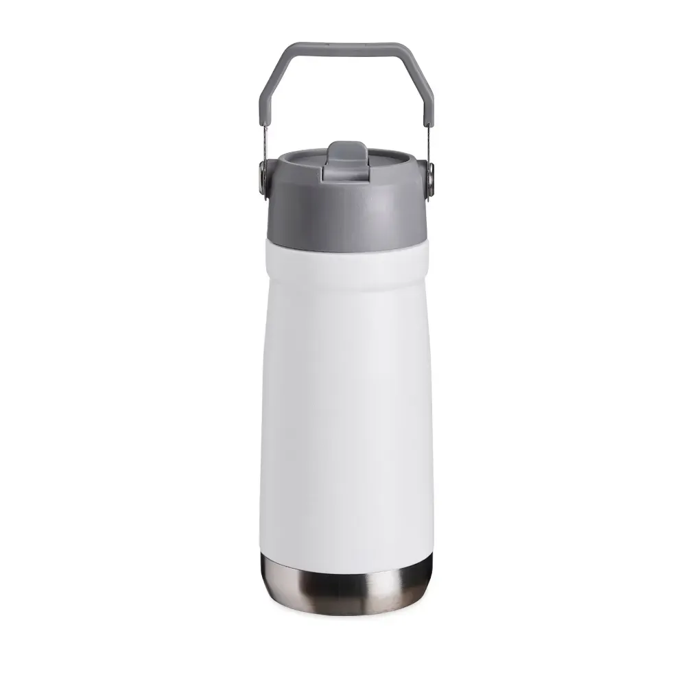 Garrafa Térmica 550ml personalizada leve branca com bico flip