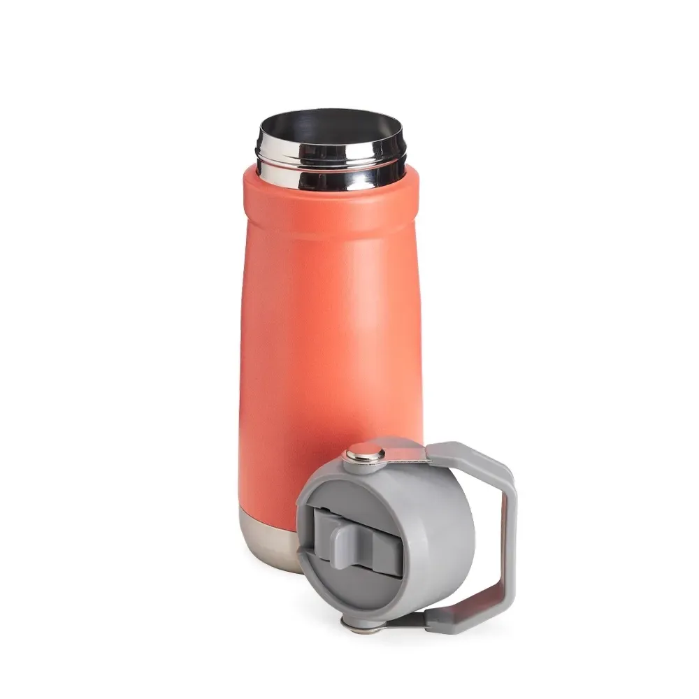 Garrafa Térmica 550ml personalizada leve salmão com bico flip