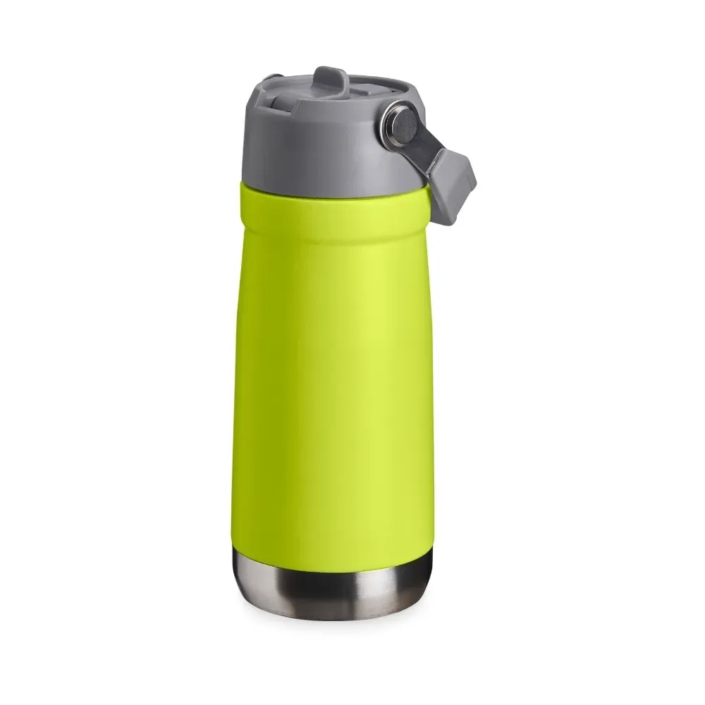 Garrafa Térmica 550ml personalizada leve verde com bico flip