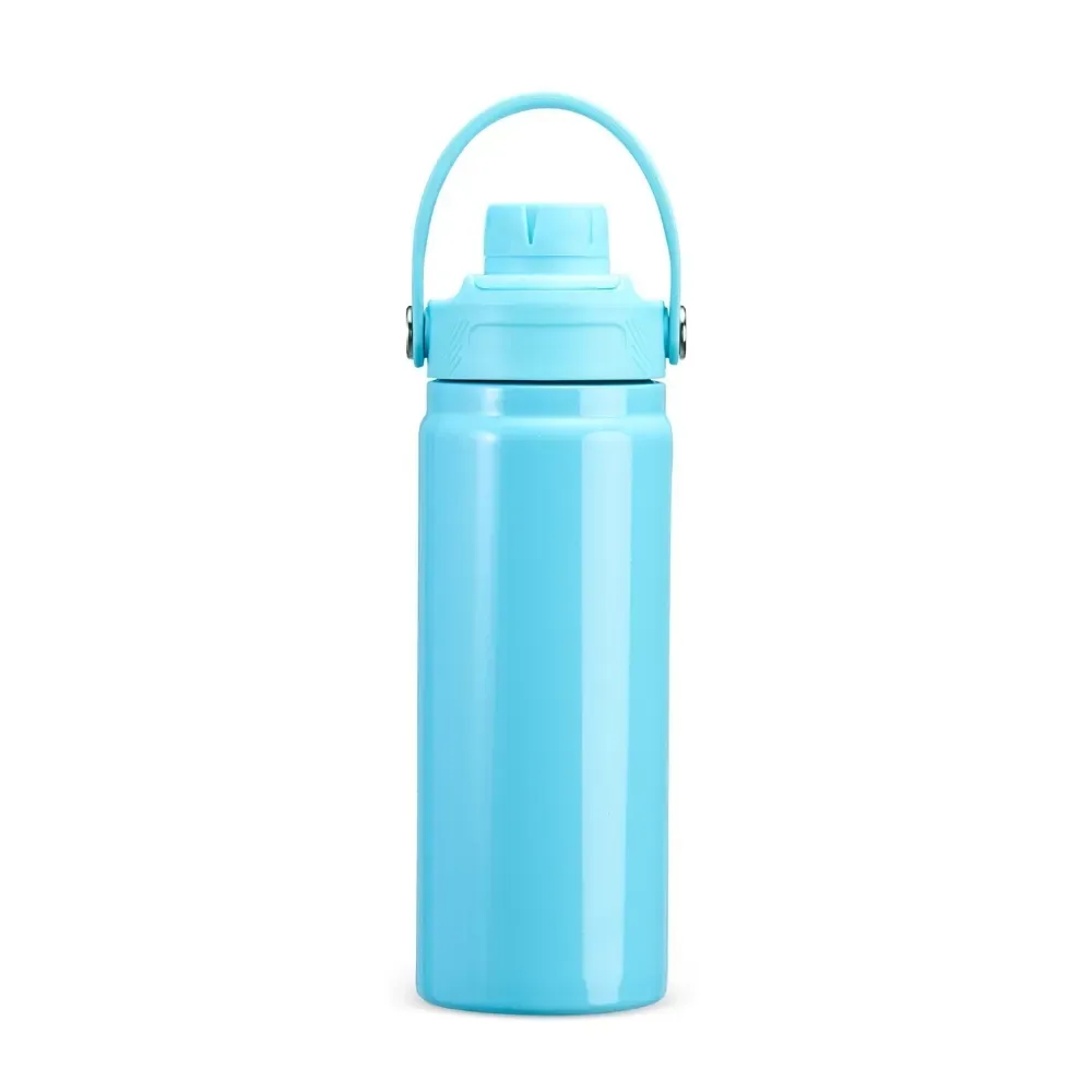 Garrafa Térmica Inox 600ml personalizada azul clara
