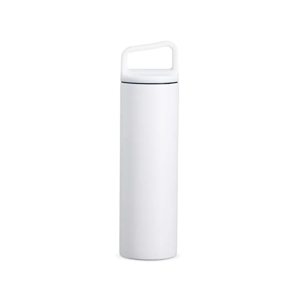Garrafa Térmica 600ml Alça Acoplada personalizada branca